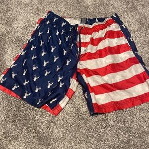 USA theme men’s swim trunks